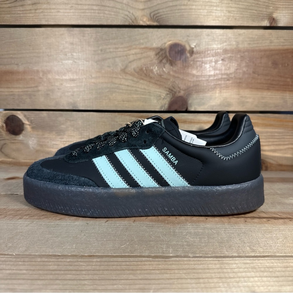 NEW Womens Multiple Sizes - Adidas Sambae “Core Black Haze Green” Shoes IE9110